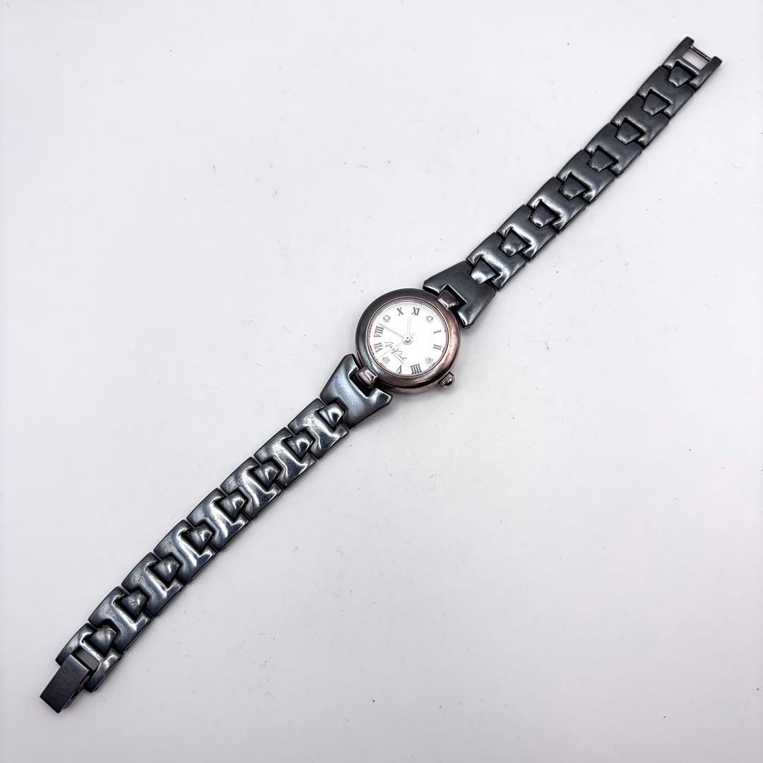 美品 バングルウォッチ 時計 4Pダイヤ レディース シルバー925