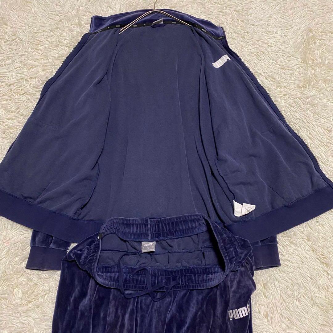 【希少◦2XL✨】PUMA ベロア Y2K ジャージ セットアップ ネイビー
