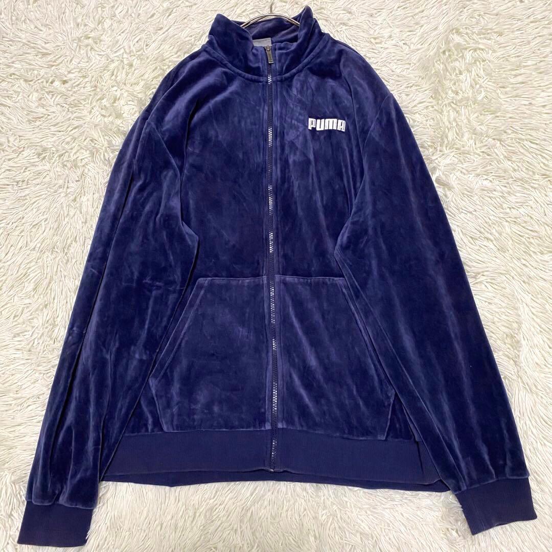 【希少◦2XL✨】PUMA ベロア Y2K ジャージ セットアップ ネイビー