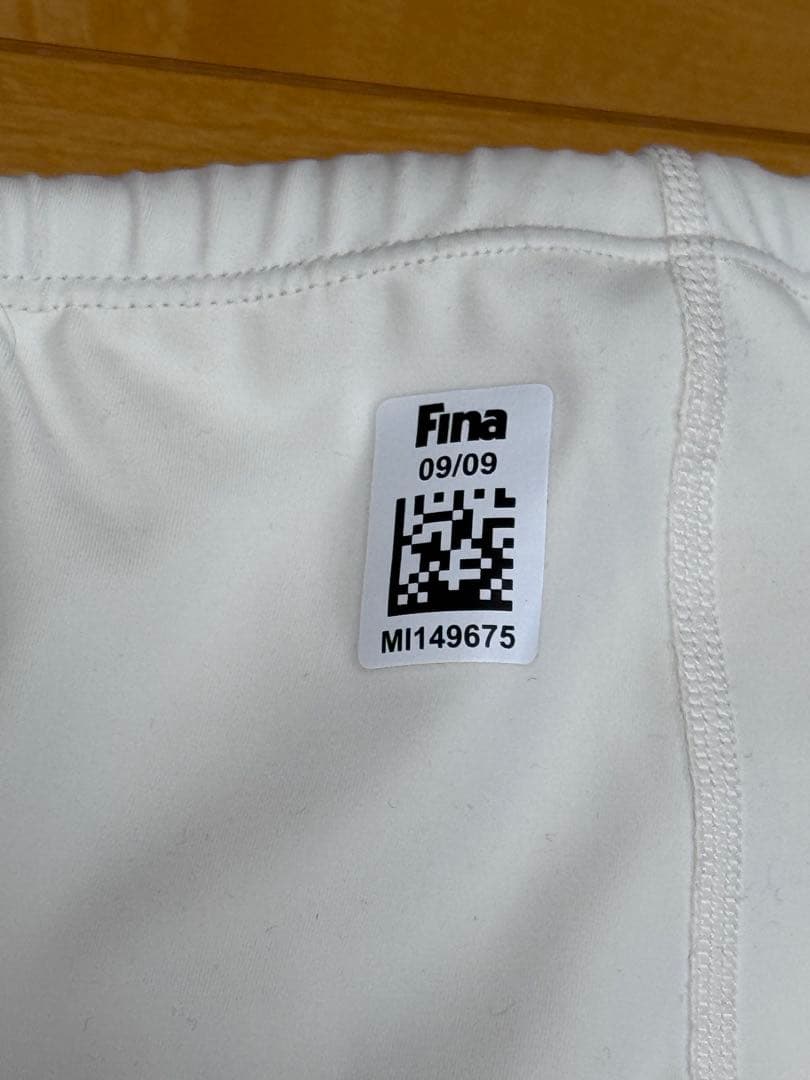 【一回使用】ミズノ fina付き 白水着 Mサイズ ハーフスパッツ