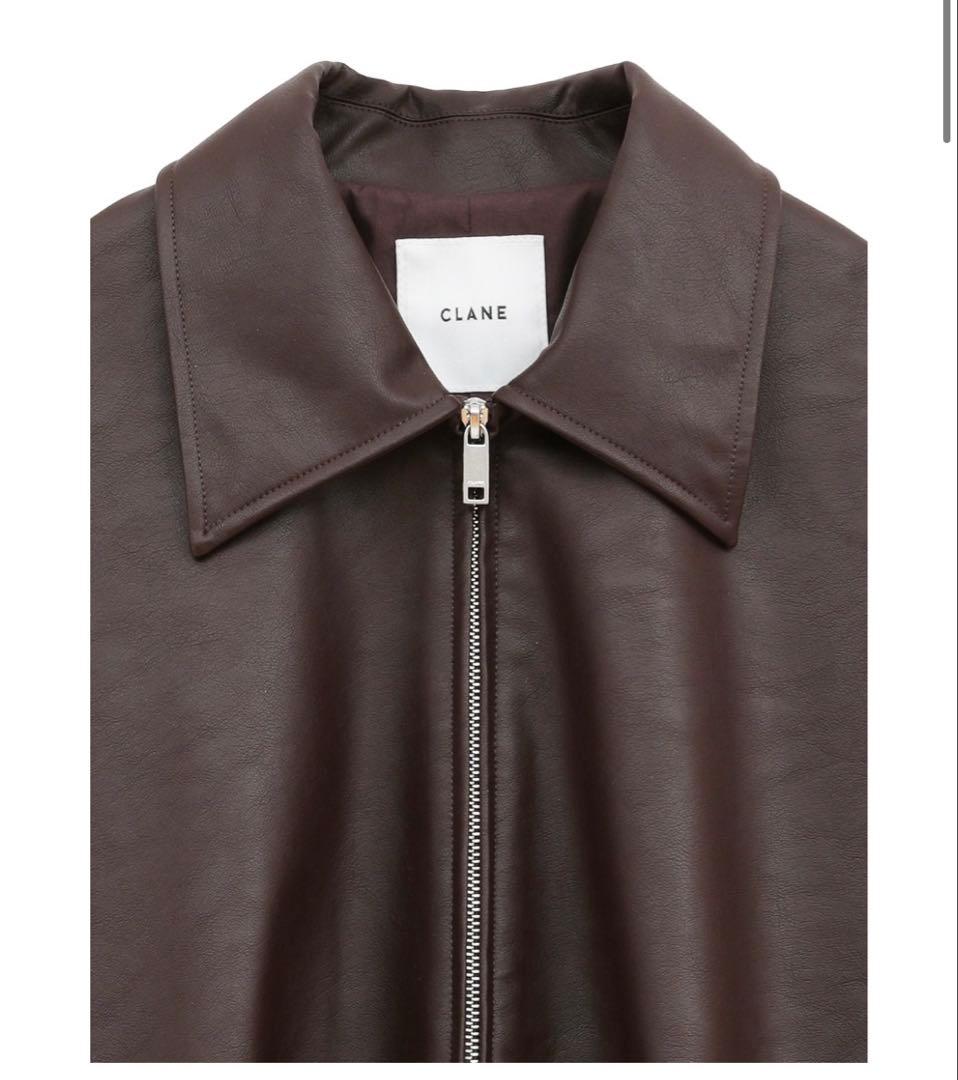 CLANE FAKE LEATHER BALLOON JACKET ブラウン