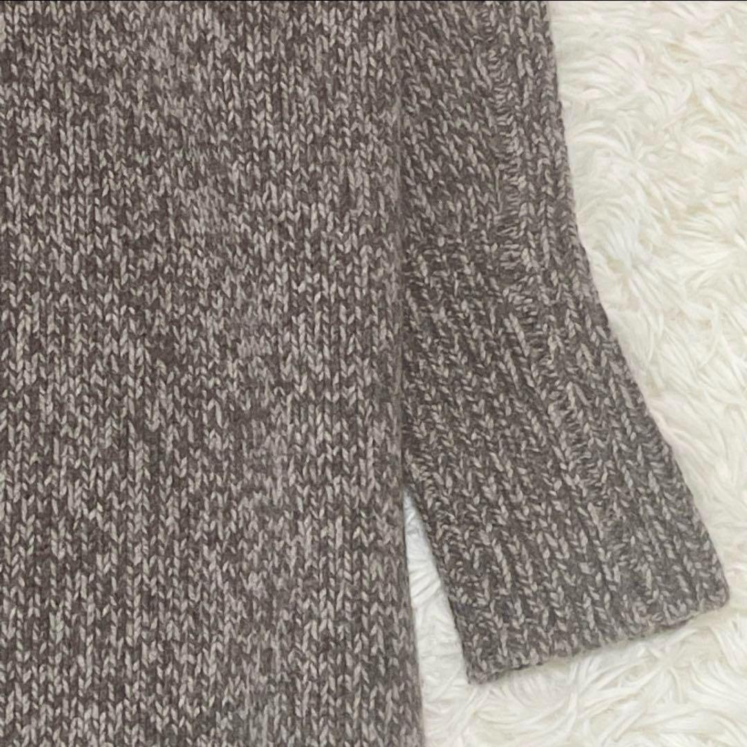 現行✨HYKE✨メランジ 厚手ロングニットワンピース オーバーサイズ