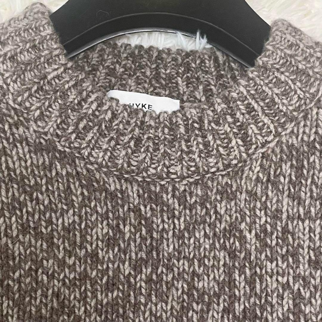 現行✨HYKE✨メランジ 厚手ロングニットワンピース オーバーサイズ