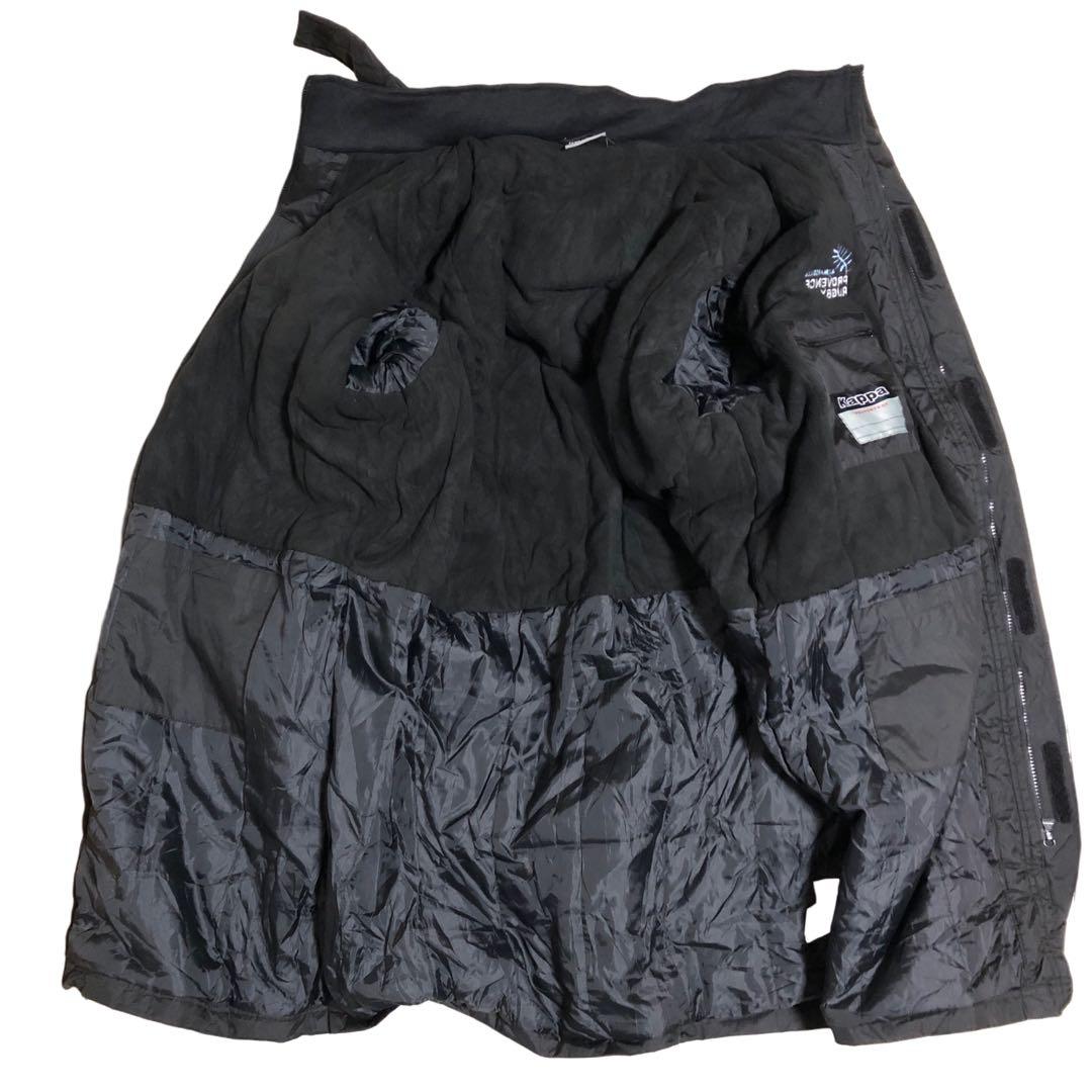 Kappa カッパ ベンチコート 刺繍 ラグビー 大学 ゆるだぼ XXXL 黒