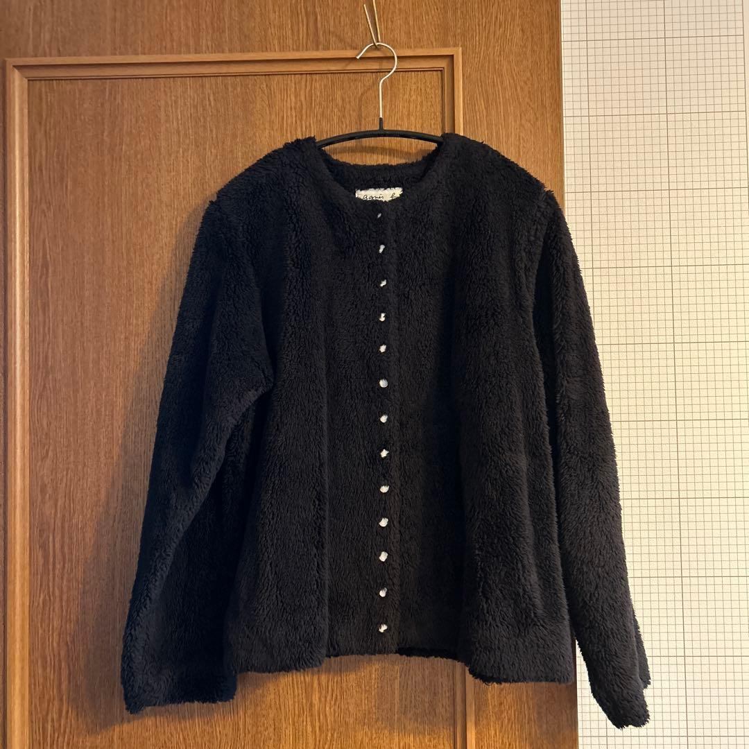 アニエスベーアダムエロペ コラボプレッションカーディガン ボア