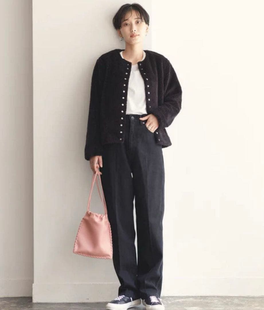 アニエスベーアダムエロペ コラボプレッションカーディガン ボア