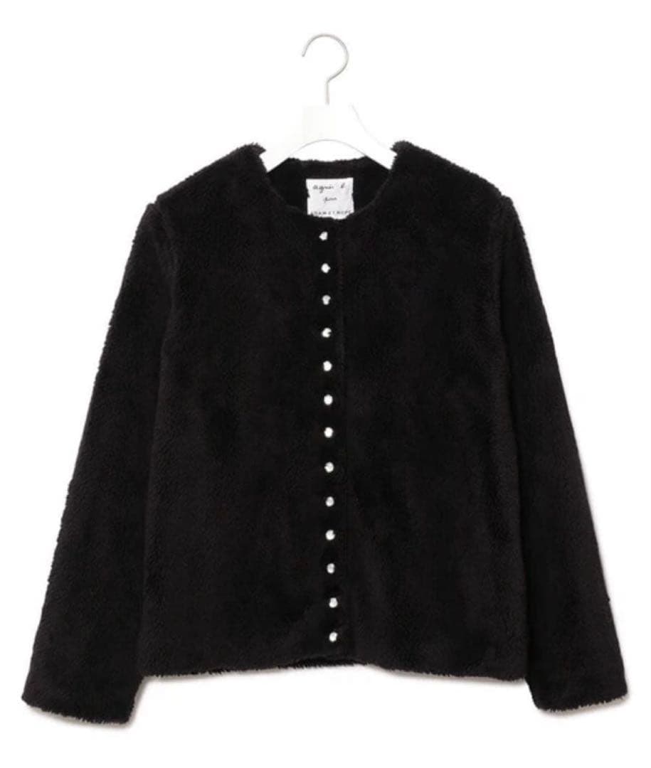 アニエスベーアダムエロペ コラボプレッションカーディガン ボア