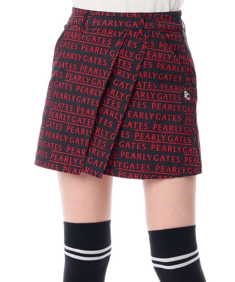 定価30800円 新品！パーリーゲイツ メゾンロゴ ラップ風スカート 00