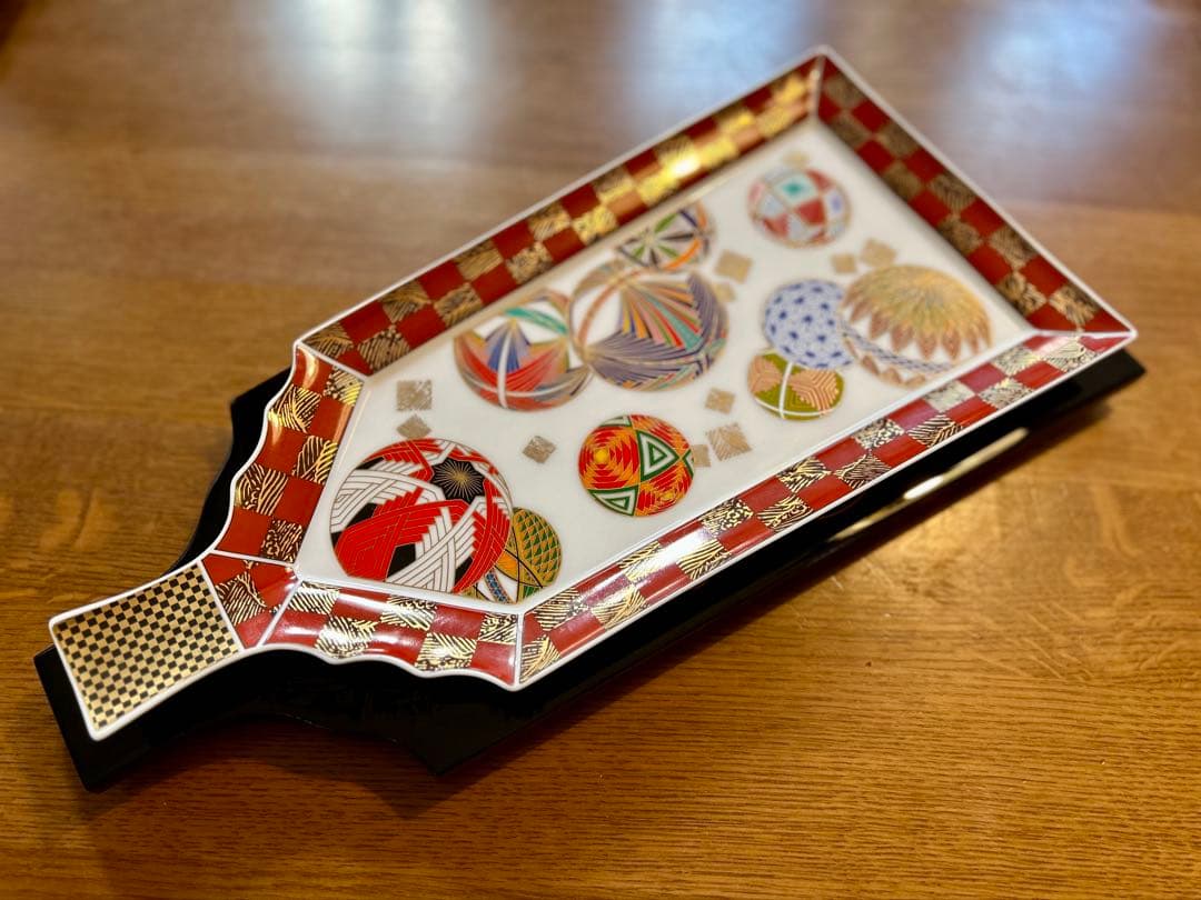 美品 美濃焼 羽子板皿&塗り皿(1セット限り)＊今なら箸置き&取り箸2膳付き