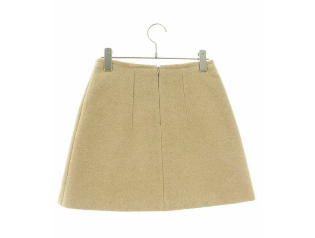 PATOU ベージュ フレアスカート ウール混紡