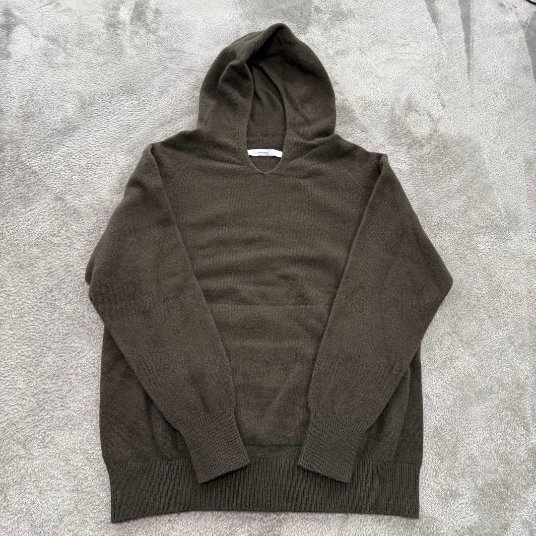 FRAMeWORK ウールカシミヤ フード パーカー ニット ダークグリーン