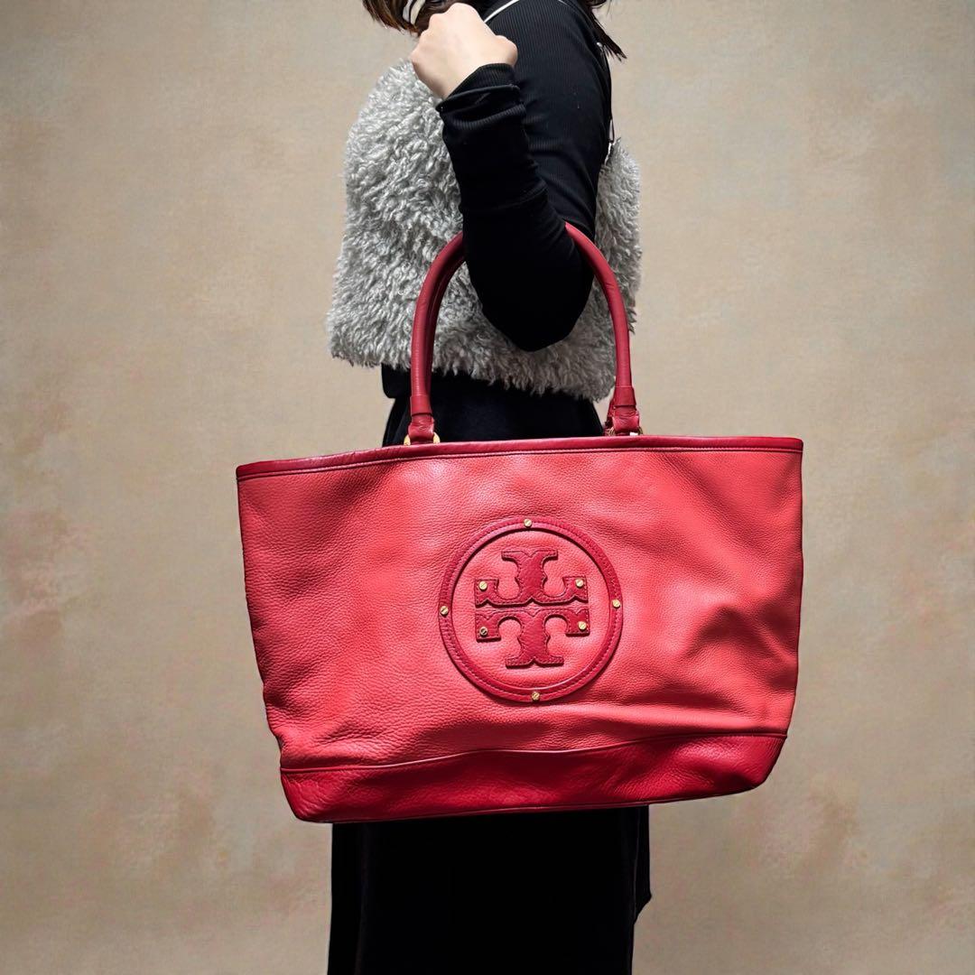 美品✨TORY BURCH トリーバーチ　デカロゴ　トートバッグ　大容量