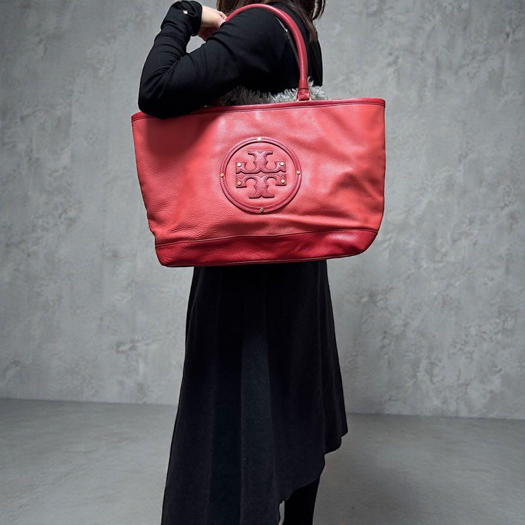 美品✨TORY BURCH トリーバーチ　デカロゴ　トートバッグ　大容量
