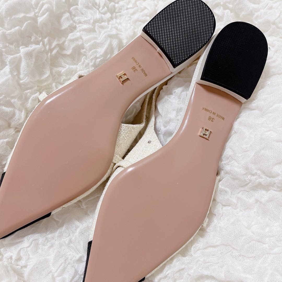 靴 Herlipto Tweed Slingback Flats