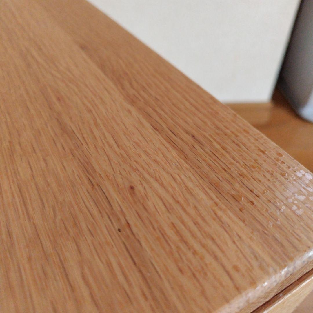 無印良品　オーク無垢材　デスクキャビネット ワイド引出2段