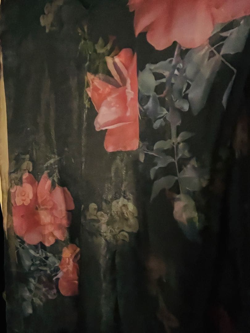 【AMERI】黒地 花柄 サロペット