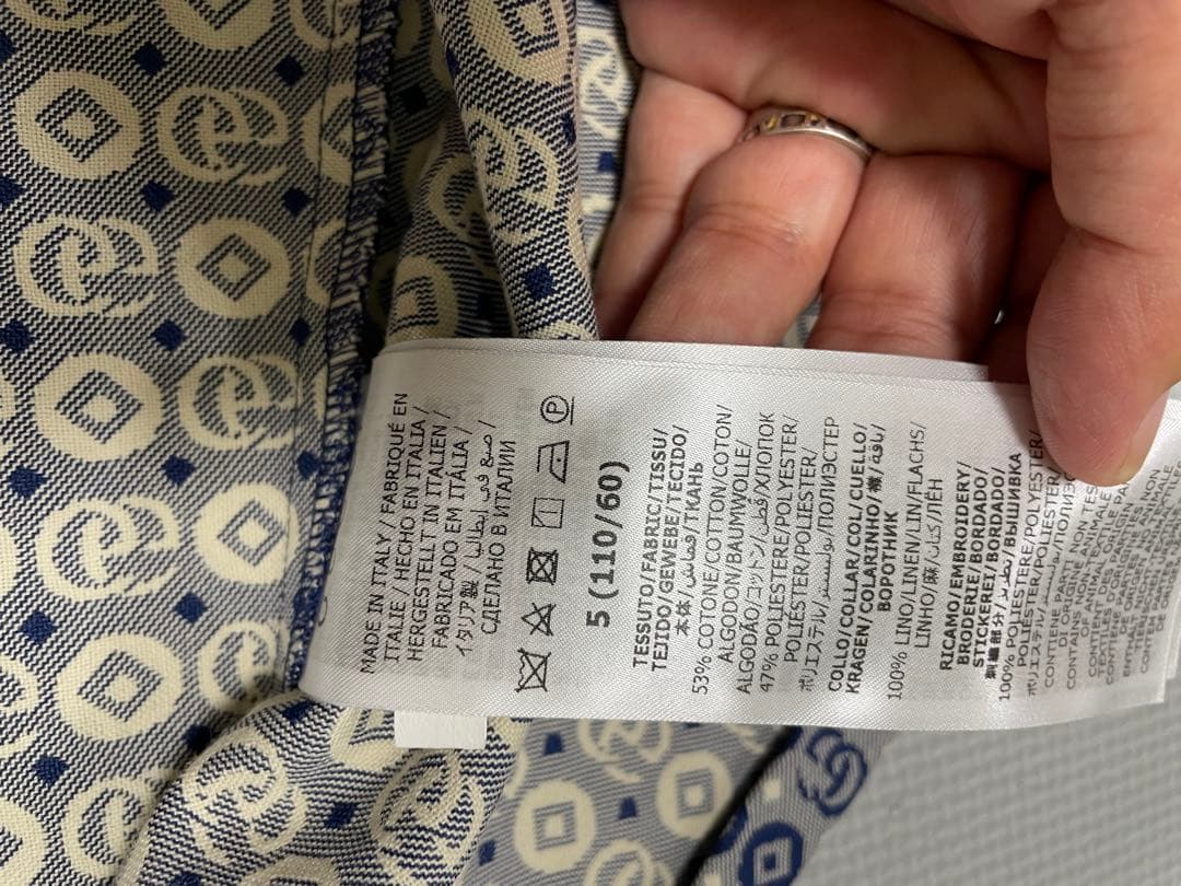 GUCCI 半袖ワンピース ネイビー