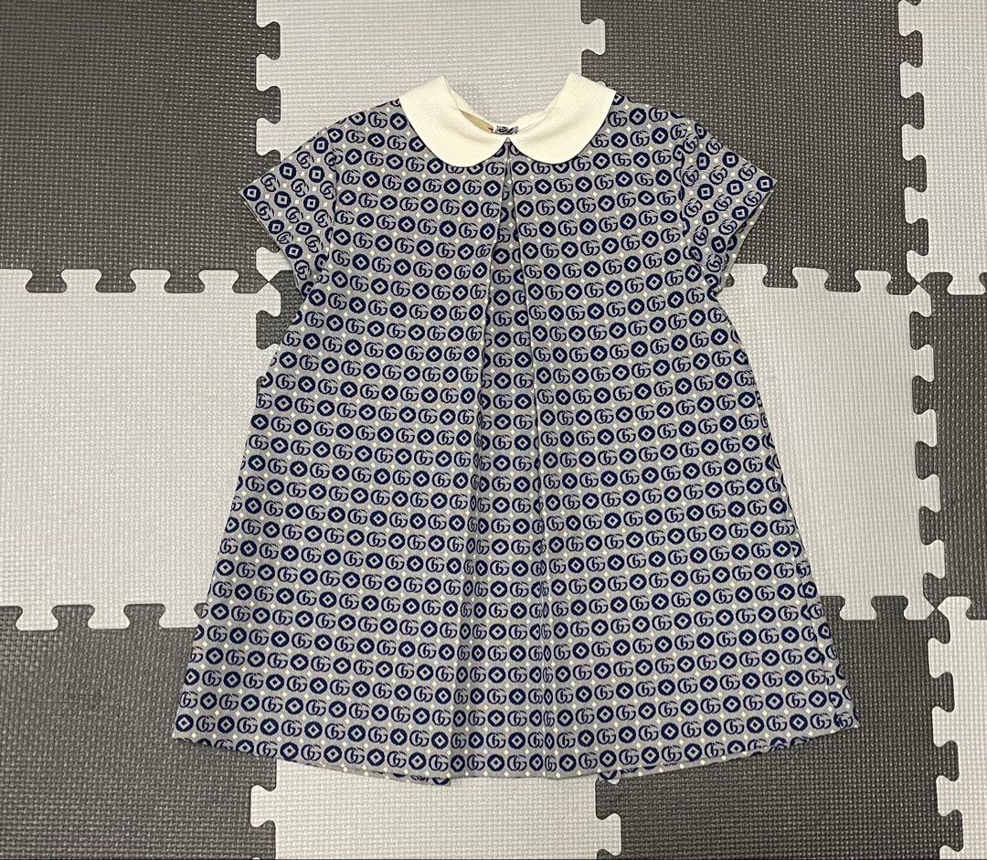 GUCCI 半袖ワンピース ネイビー