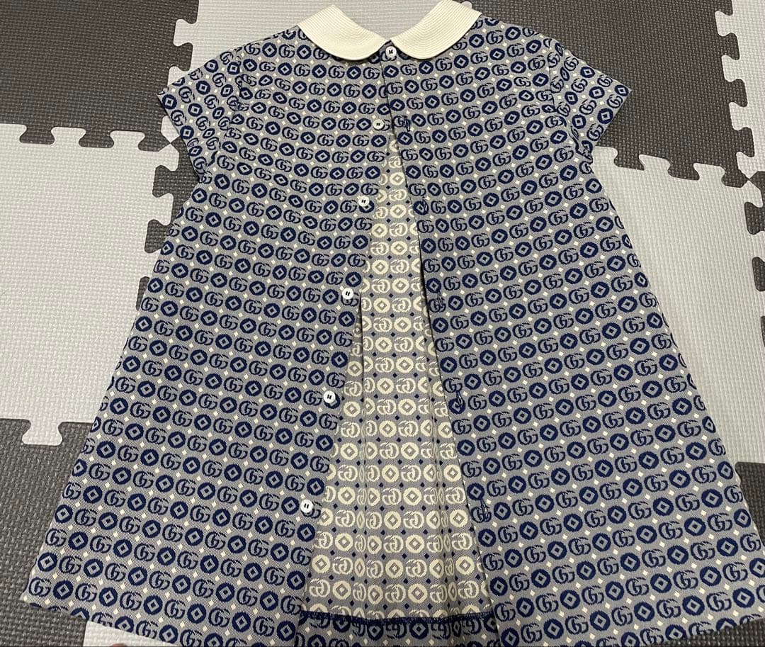 GUCCI 半袖ワンピース ネイビー