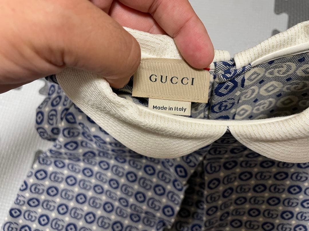 GUCCI 半袖ワンピース ネイビー