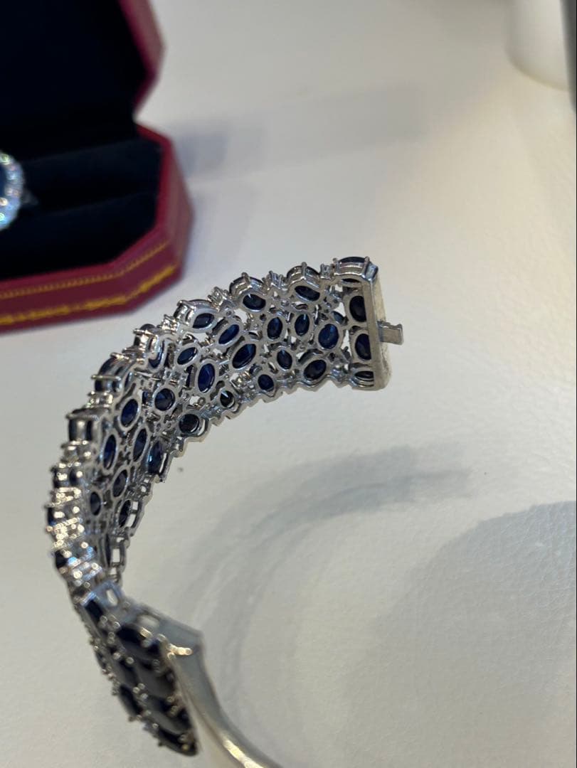 タ*ん様 天然石サファイアゴージャスバングル￼ +セットアップリング