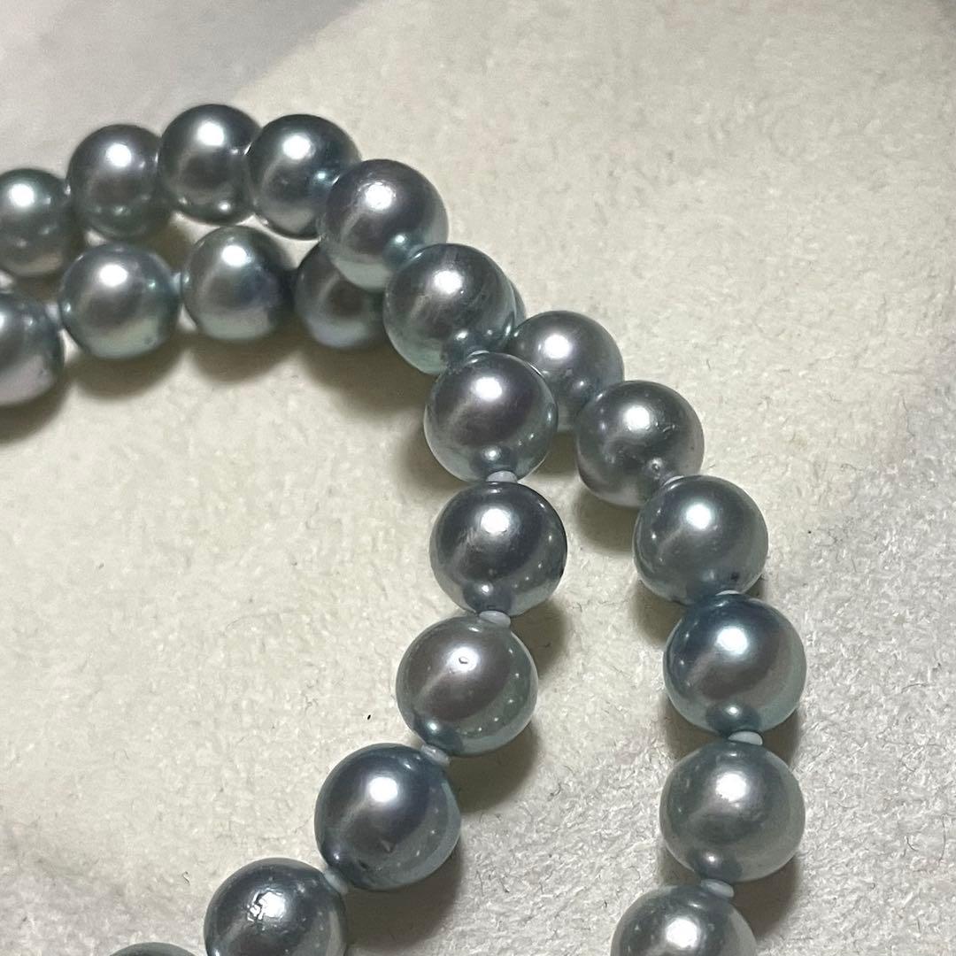 【テリ良✨超大珠】 あこや真珠 ネックレス 8.0-8.5 ブルーグレー アコヤ