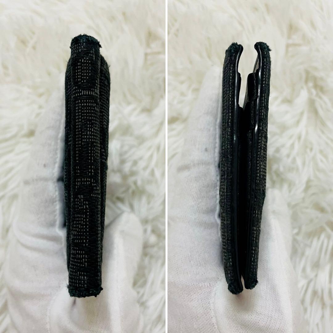 極美✨付属完備✨DIOR マネークリップ オブリーク レザー ブラック