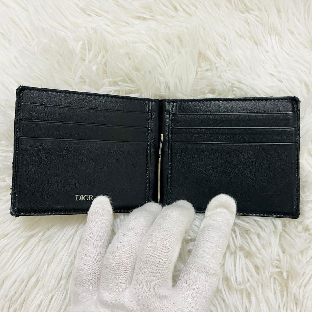 極美✨付属完備✨DIOR マネークリップ オブリーク レザー ブラック