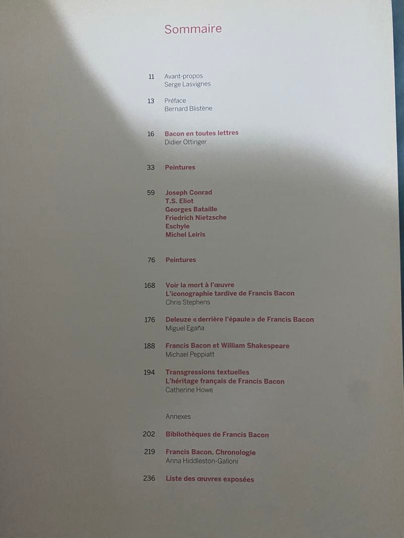 フランシス・ベーコン展図録Bacon en toutes lettres