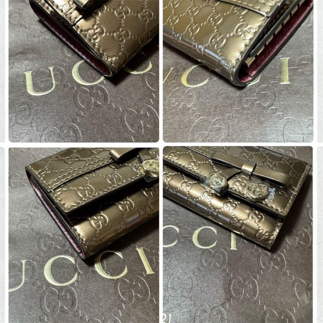 新品未使用　GUCCI グッチ シマ　6連キーケース エナメル