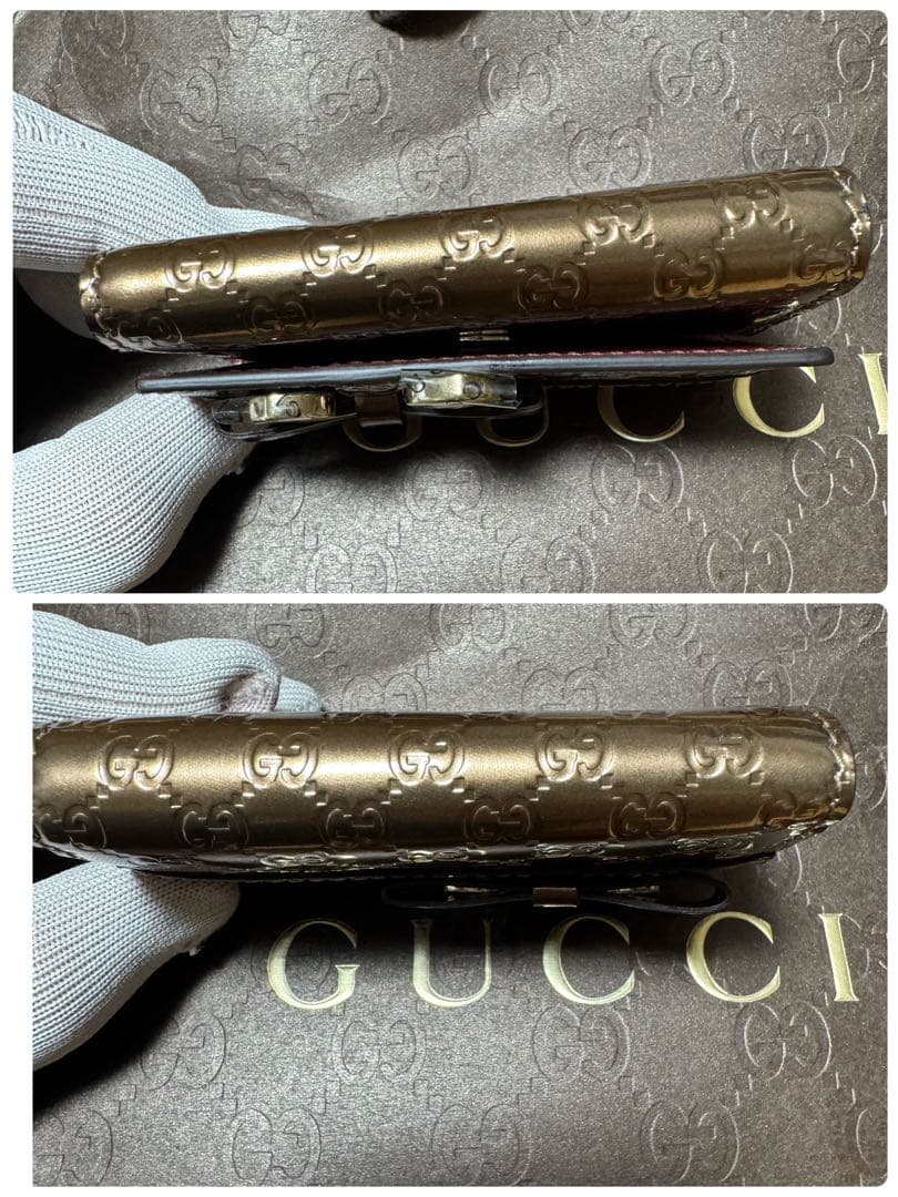 新品未使用　GUCCI グッチ シマ　6連キーケース エナメル