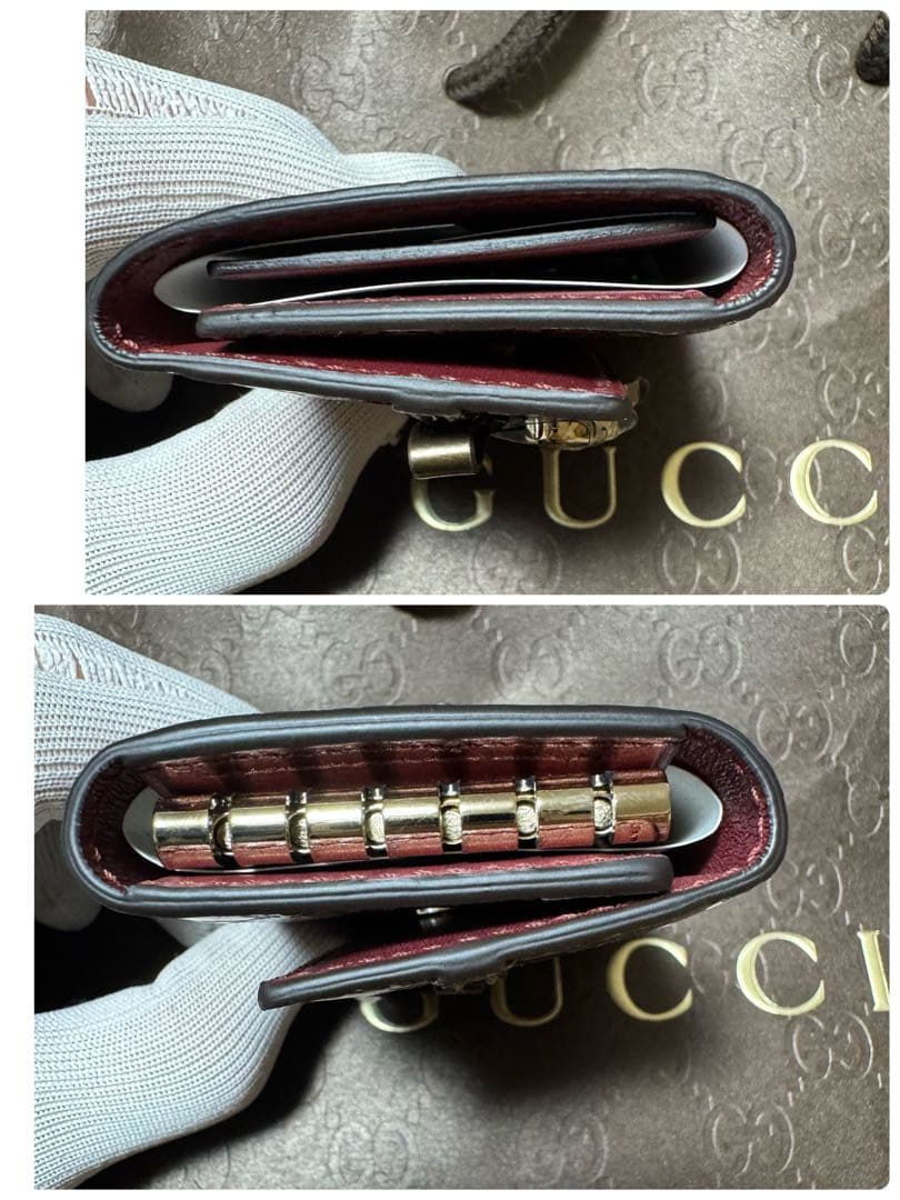 新品未使用　GUCCI グッチ シマ　6連キーケース エナメル