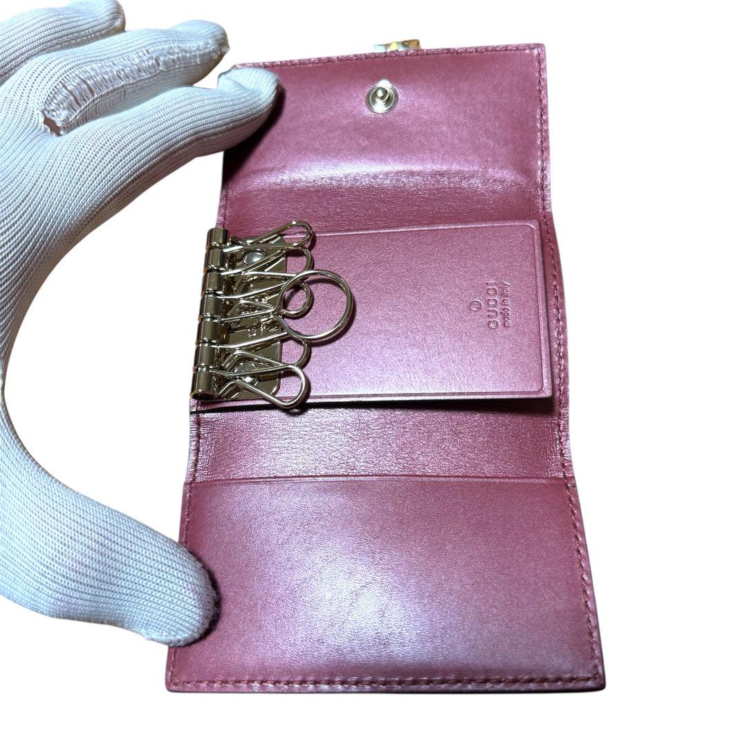 新品未使用　GUCCI グッチ シマ　6連キーケース エナメル