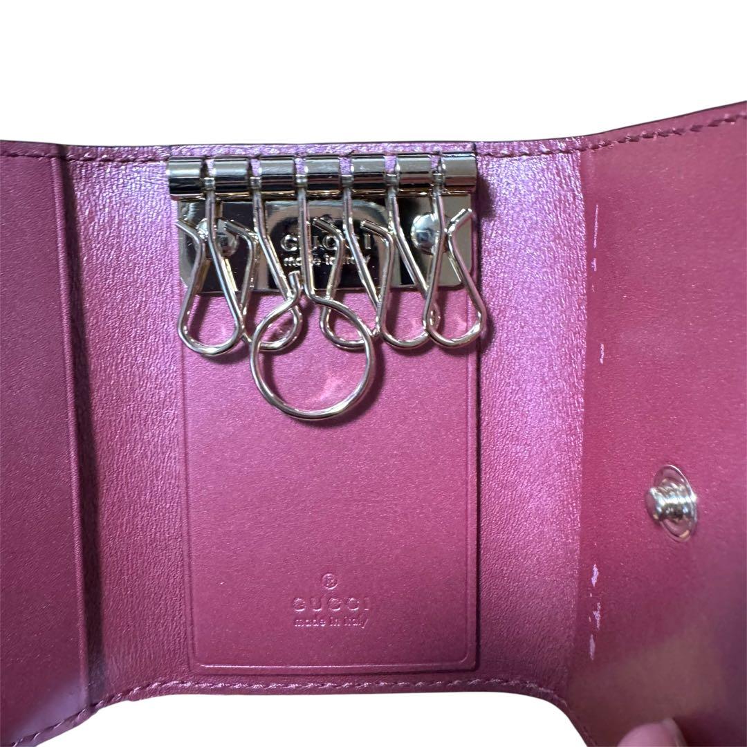 新品未使用　GUCCI グッチ シマ　6連キーケース エナメル