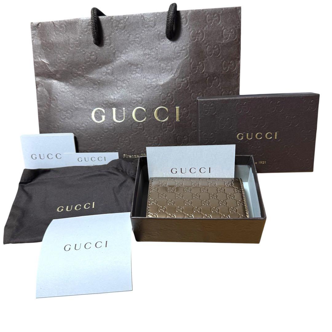 新品未使用　GUCCI グッチ シマ　6連キーケース エナメル