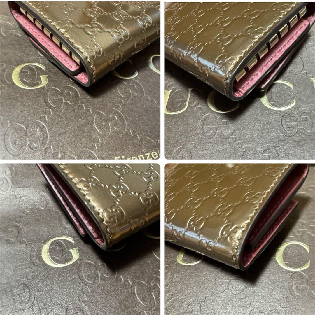 新品未使用　GUCCI グッチ シマ　6連キーケース エナメル
