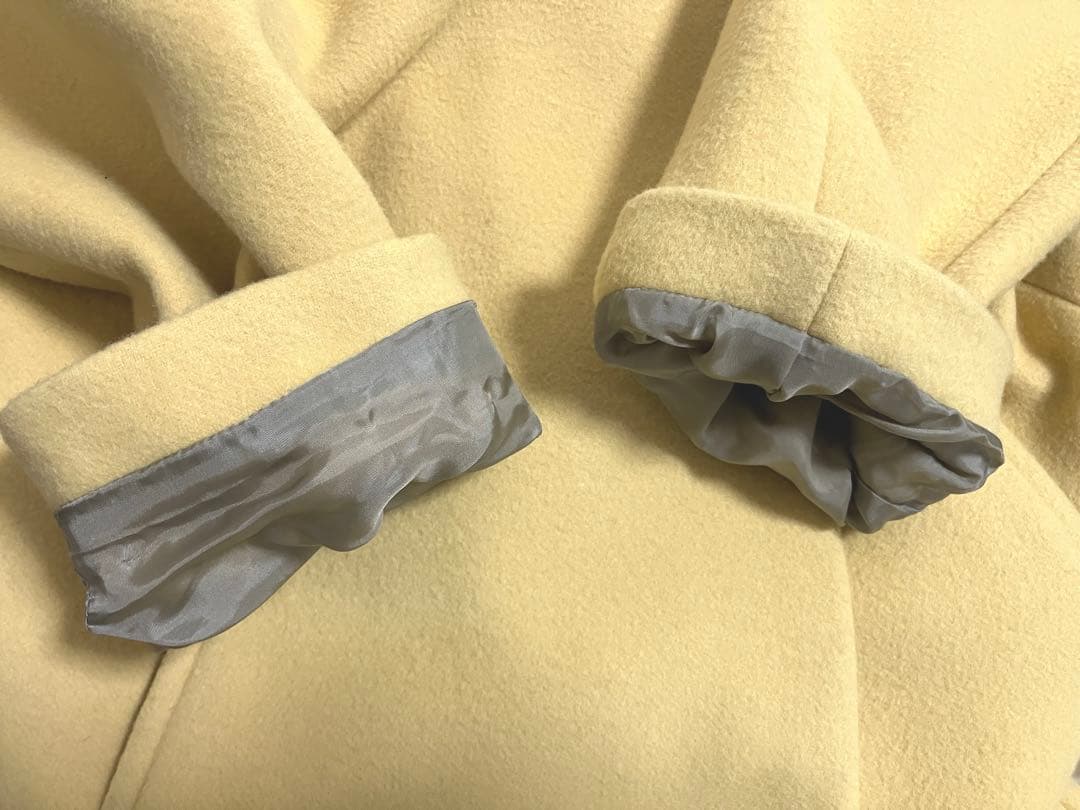 IENA★ダブルビーバーノーカラーコート★イエロー