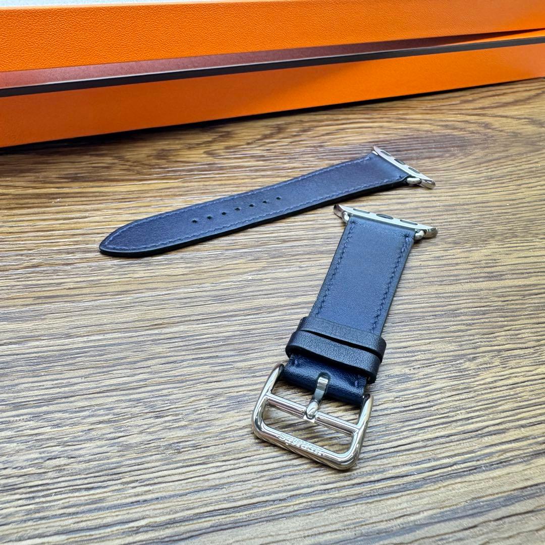 2513 ほぼ未使用　Apple Watch エルメス　ネイビー　レザー