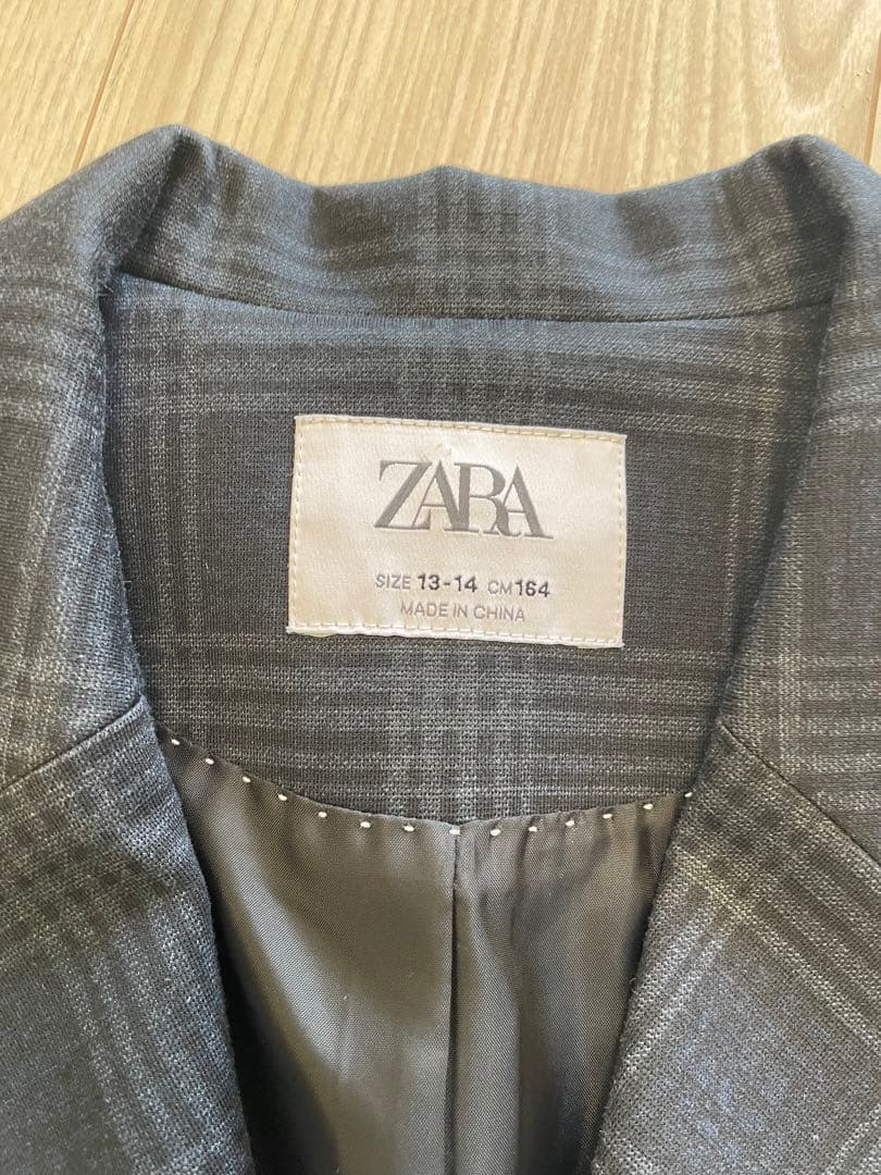 ZARA チェック柄 ダブルブレストスーツ 160