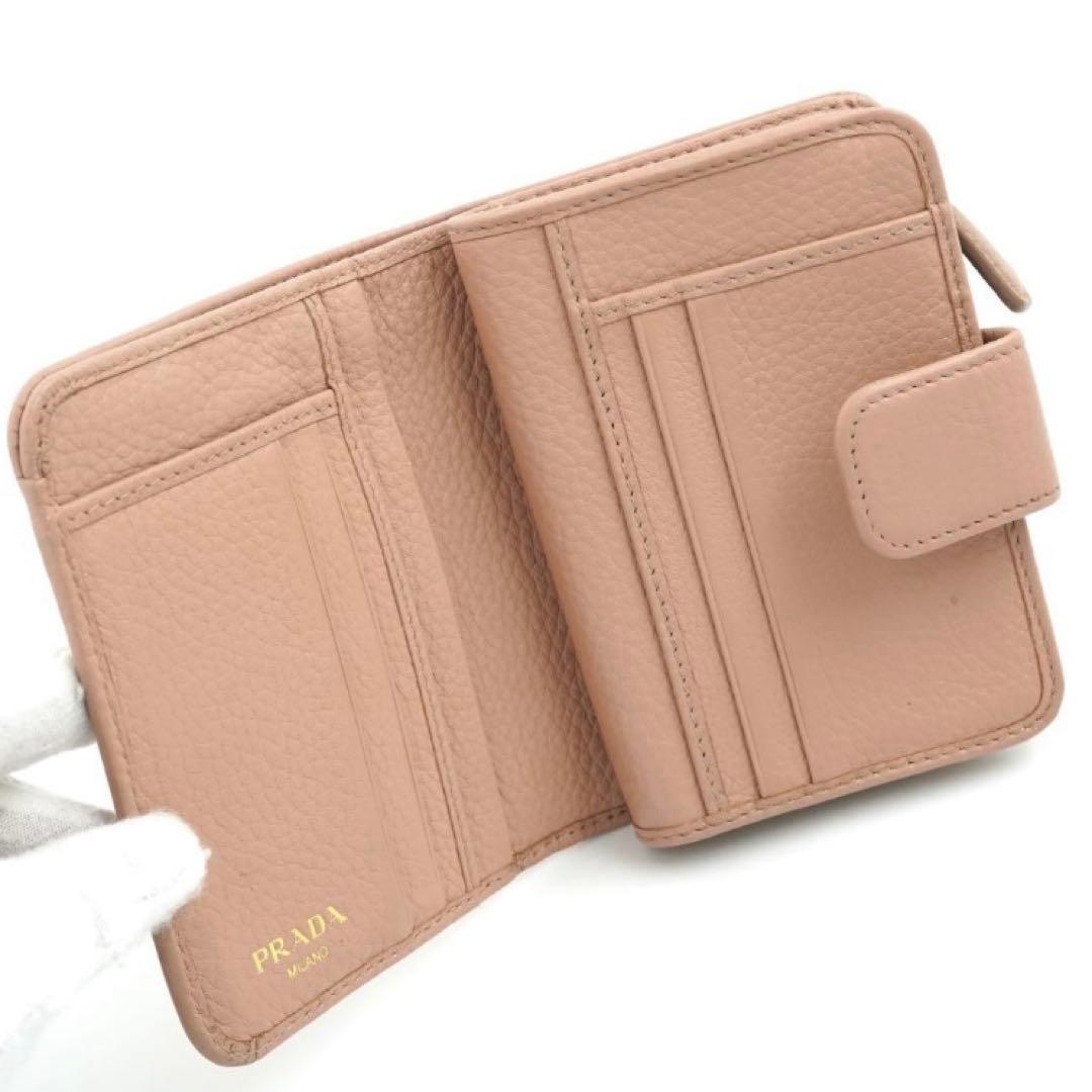 ✨新品未使用・箱保証書付✨　PRADA ミニ財布　シボ革　L字ファスナー ダイノ