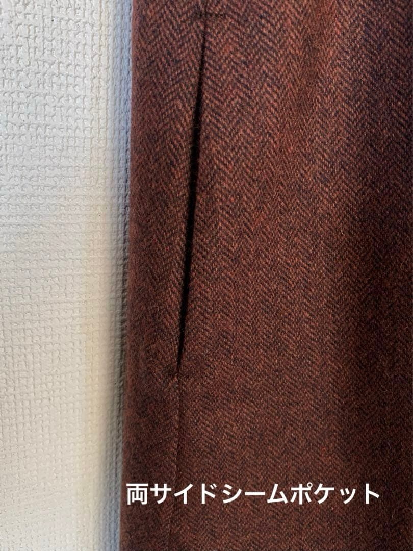 ハンドメイド ウール・ツイードのジャンパースカート　総裏地付き