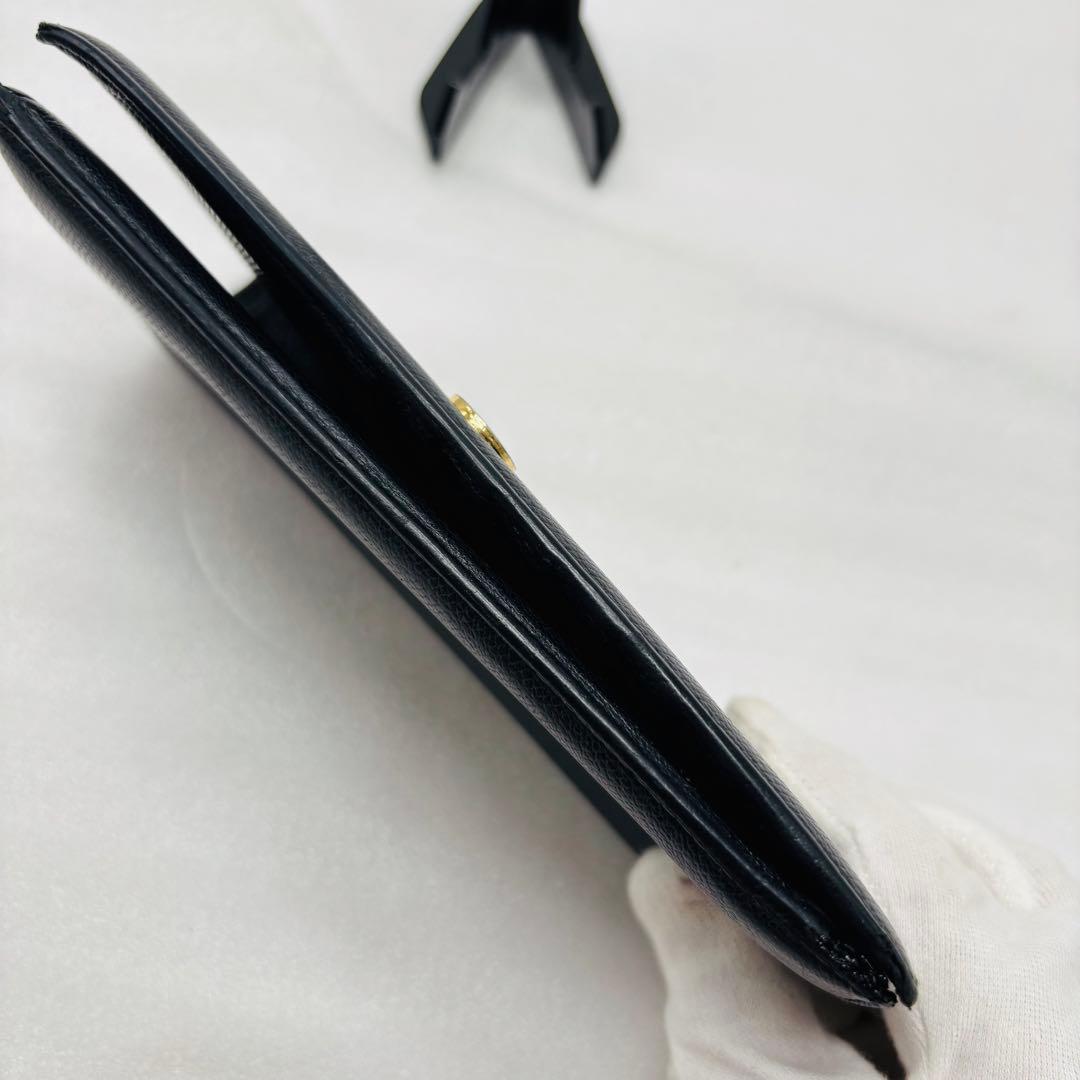 CHANEL シャネル　長財布　ココマーク　折り財布　レザー　ブラック