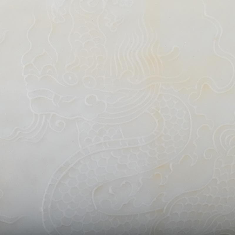 中国　大明宣徳年製　白磁　遊環　雲龍鳳凰文瓶　多口瓶　M　7311A