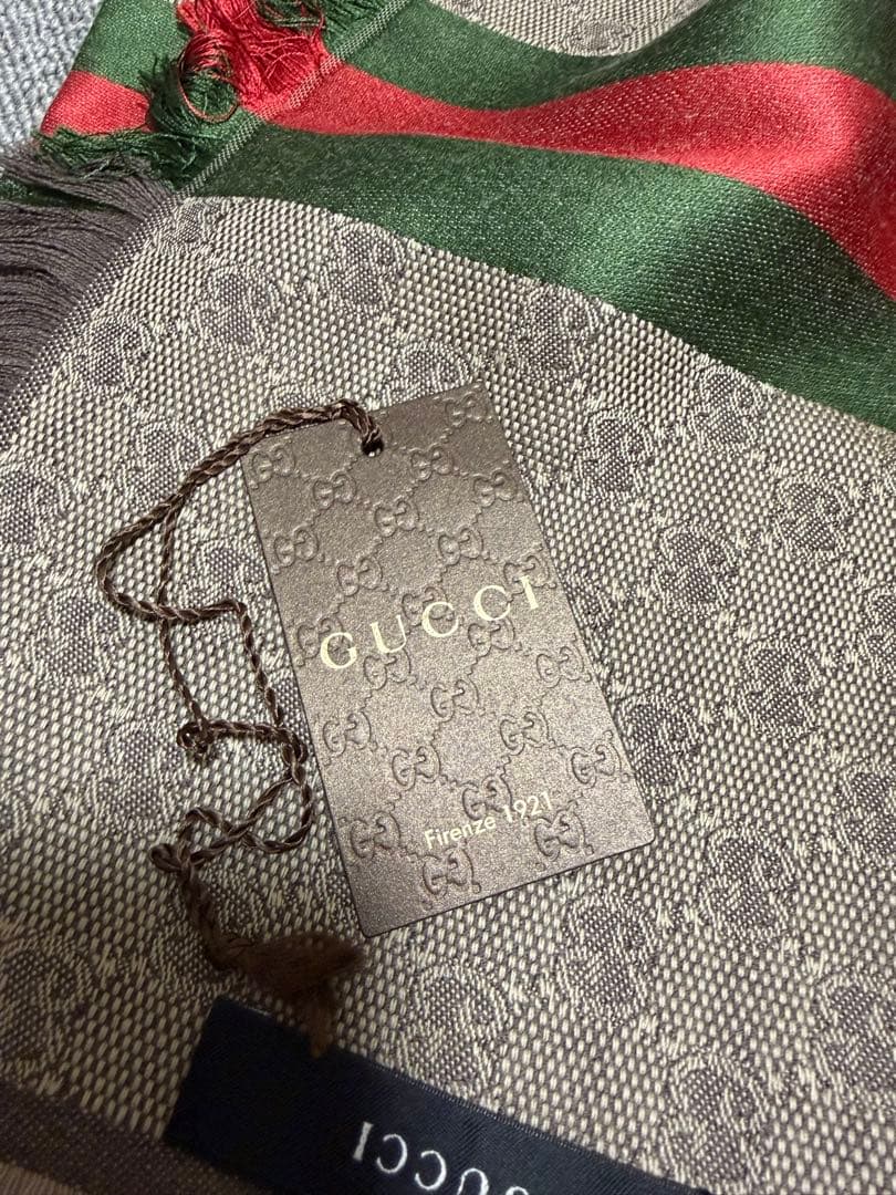 GUCCI GGパターン ストール フリンジ付き