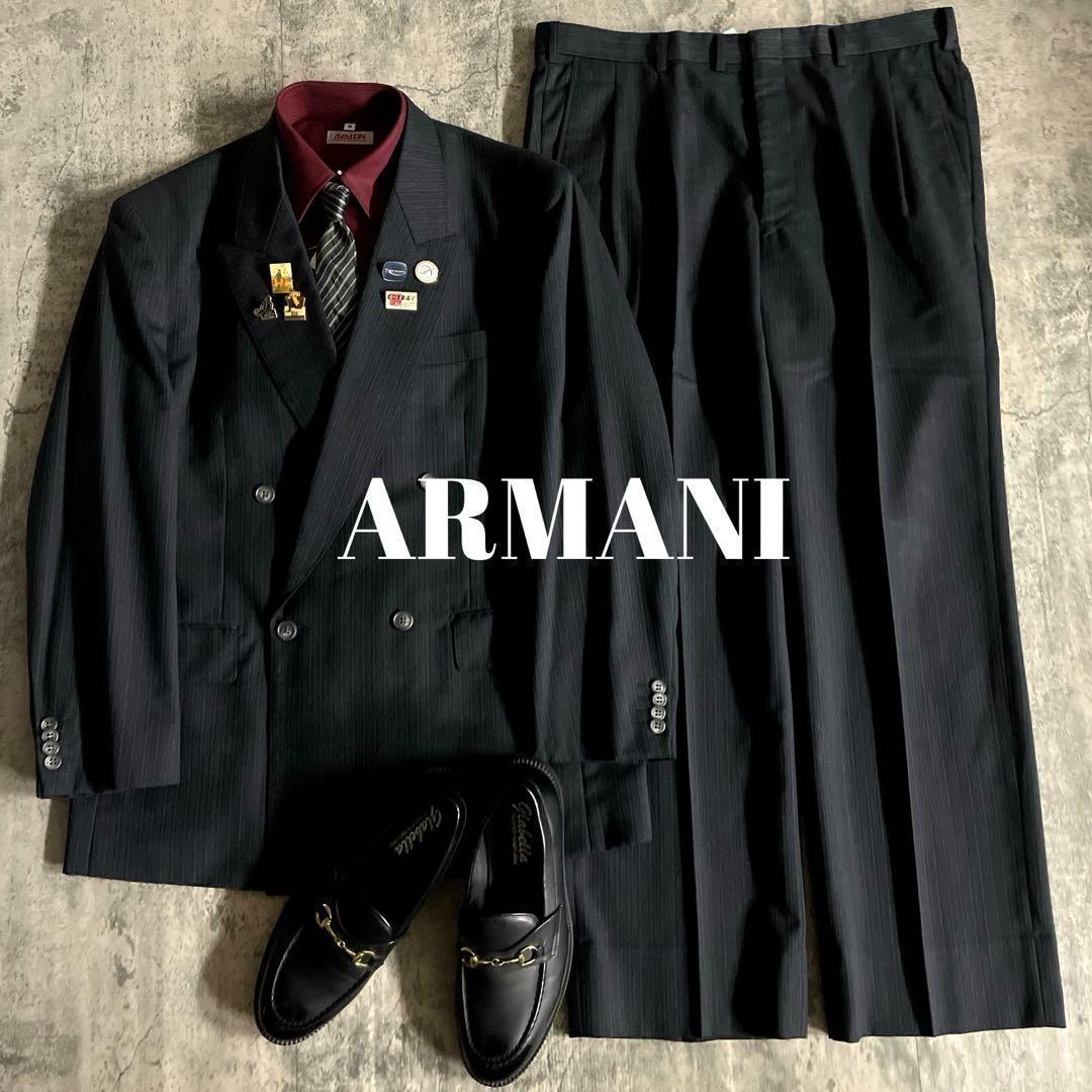 極美品 極上ウール ダブルブレストスーツ× ARMANI アルマーニネクタイ2本