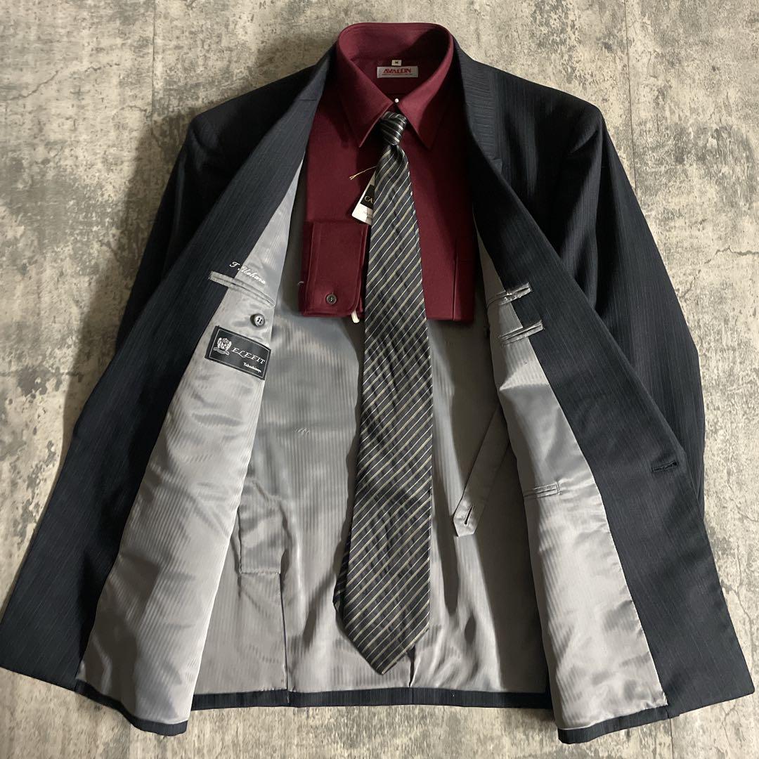 極美品 極上ウール ダブルブレストスーツ× ARMANI アルマーニネクタイ2本