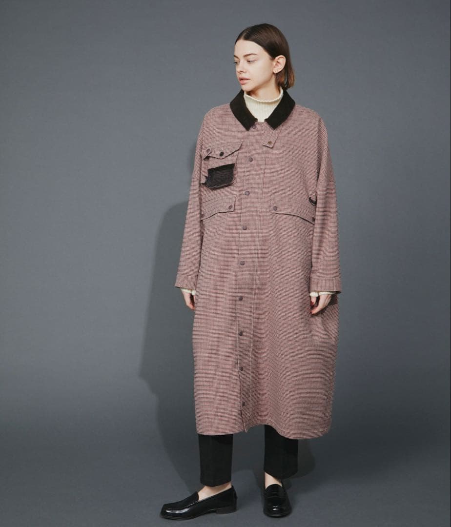 新品F/CE. CHECK HUNTING LONG COAT / エフシーイー