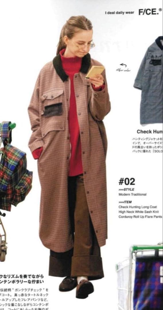 新品F/CE. CHECK HUNTING LONG COAT / エフシーイー