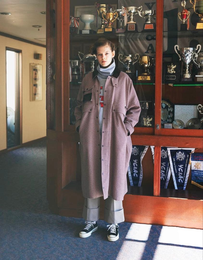 新品F/CE. CHECK HUNTING LONG COAT / エフシーイー