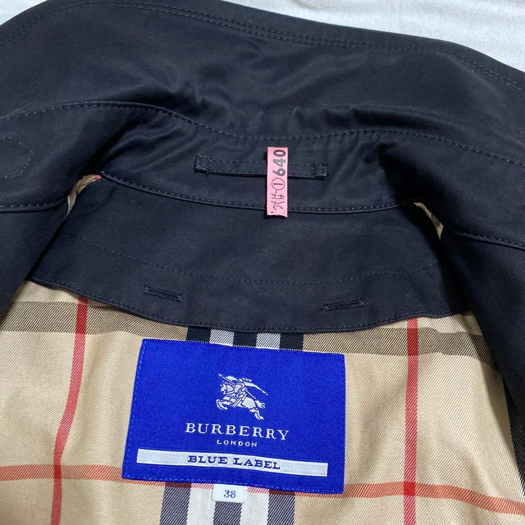 ✨Burberry Blue label ブラック コート　チェック裏地
